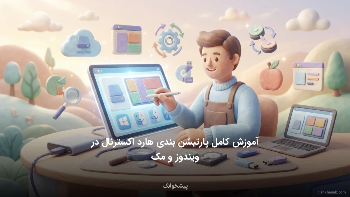 آموزش کامل پارتیشن بندی هارد اکسترنال در ویندوز و مک