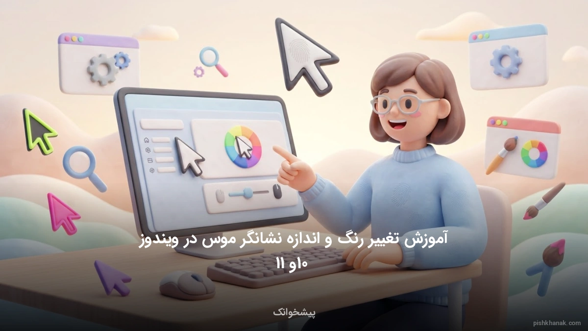 آموزش تغییر رنگ و اندازه نشانگر موس در ویندوز 10 و 11