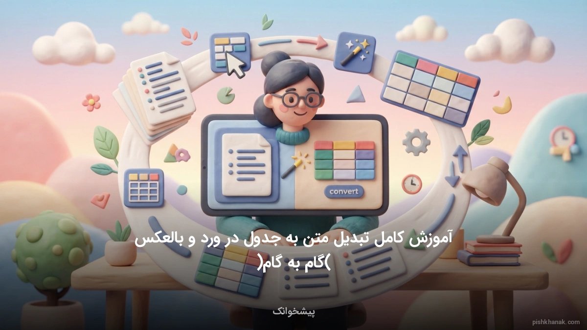 آموزش کامل تبدیل متن به جدول در ورد و بالعکس (گام‌به‌گام)