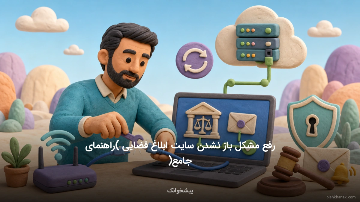 رفع مشکل باز نشدن سایت ابلاغ قضایی (راهنمای جامع)