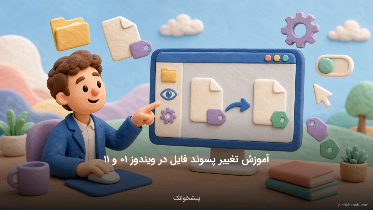 آموزش تغییر پسوند فایل در ویندوز ۱۰ و ۱۱