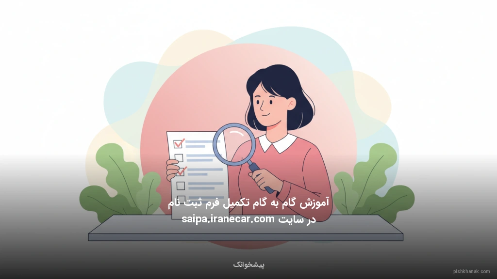 آموزش گام‌به‌گام تکمیل فرم ثبت نام در سایت saipa.iranecar.com