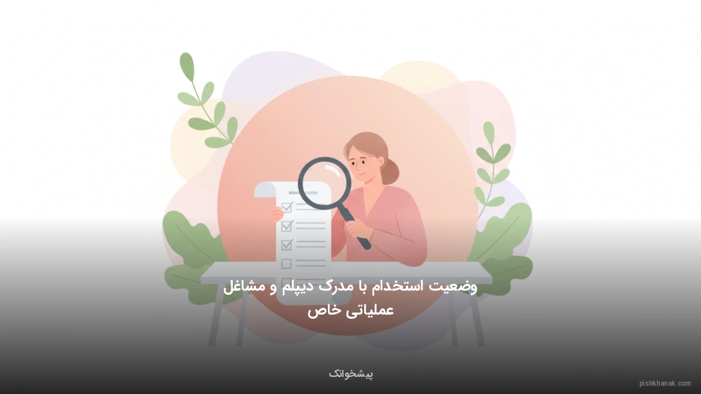وضعیت استخدام با مدرک دیپلم و مشاغل عملیاتی خاص