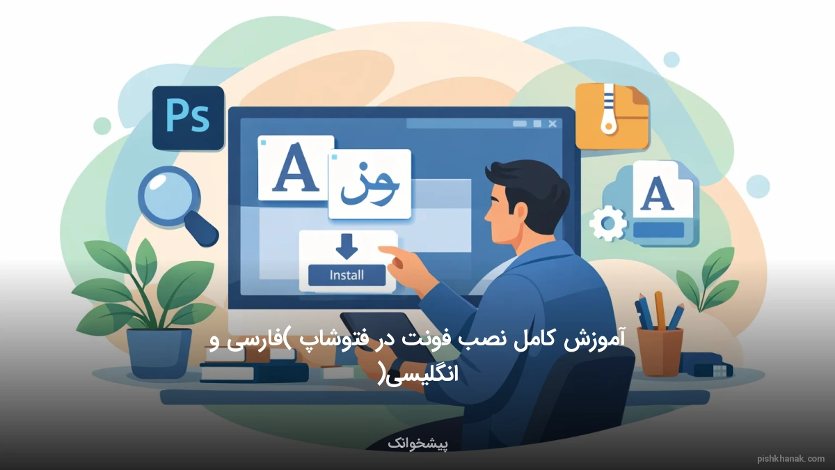 آموزش کامل نصب فونت در فتوشاپ (فارسی و انگلیسی)