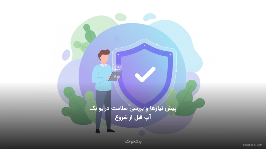 پیش‌نیازها و بررسی سلامت درایو بک‌آپ قبل از شروع