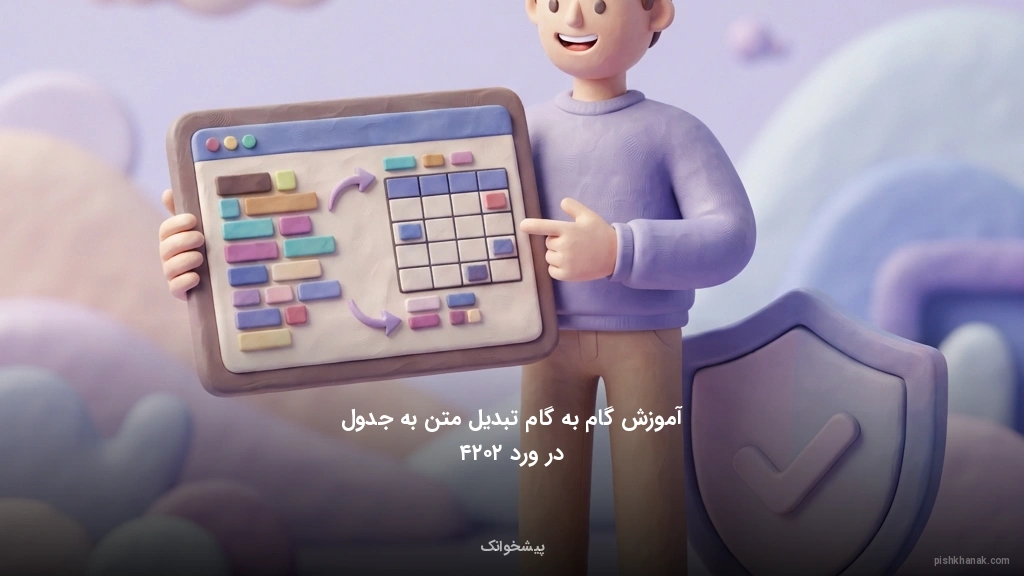 آموزش گامبهگام تبدیل متن به جدول در ورد ۲۰۲۴