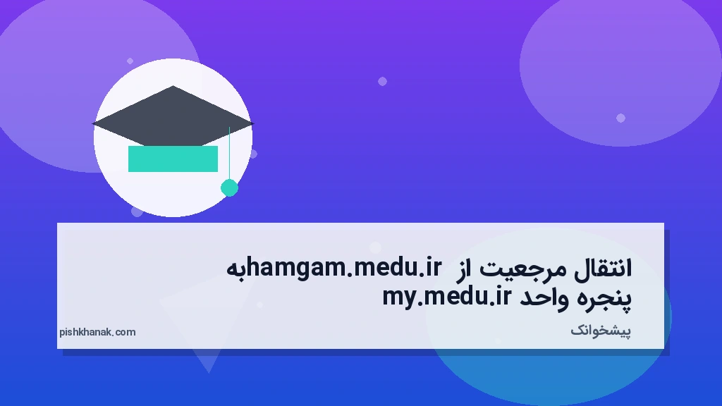 انتقال مرجعیت از hamgam.medu.ir به پنجره واحد my.medu.ir