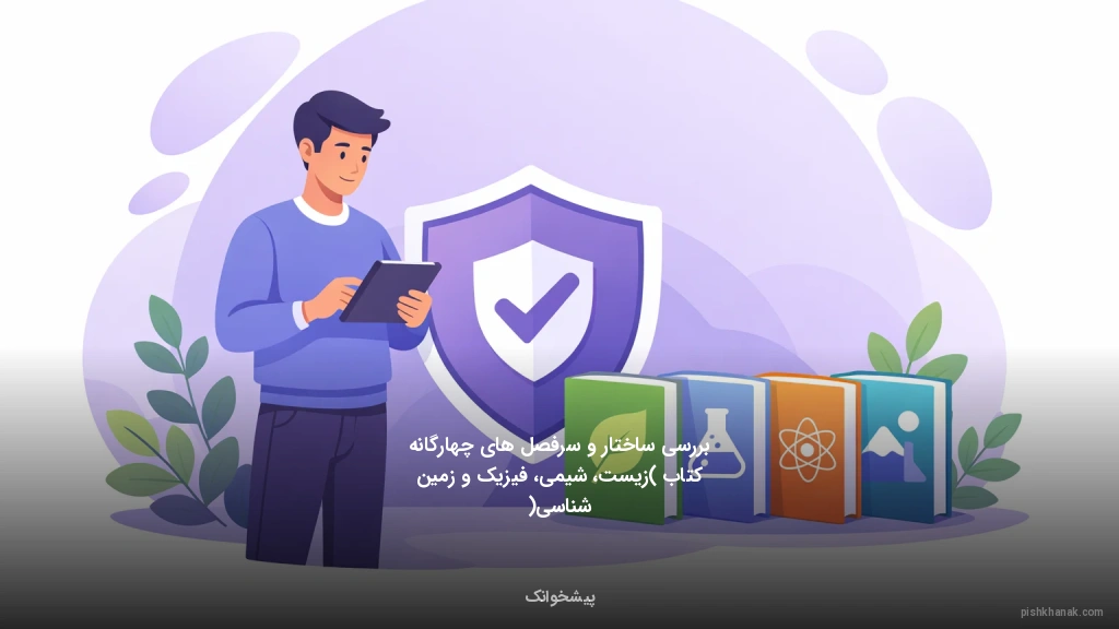 بررسی ساختار و سرفصل‌های چهارگانه کتاب (زیست، شیمی، فیزیک و زمین‌شناسی)