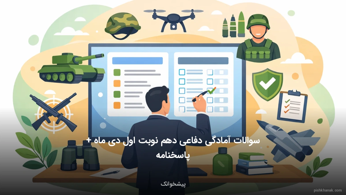 سوالات آمادگی دفاعی دهم نوبت اول دی ماه + پاسخنامه