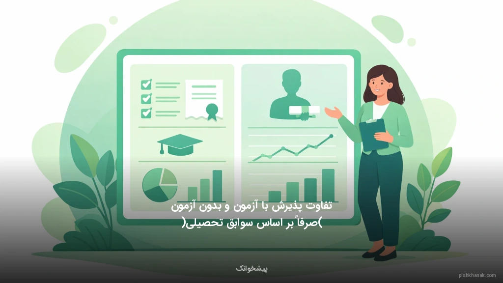 تفاوت پذیرش با آزمون و بدون آزمون (صرفاً بر اساس سوابق تحصیلی)