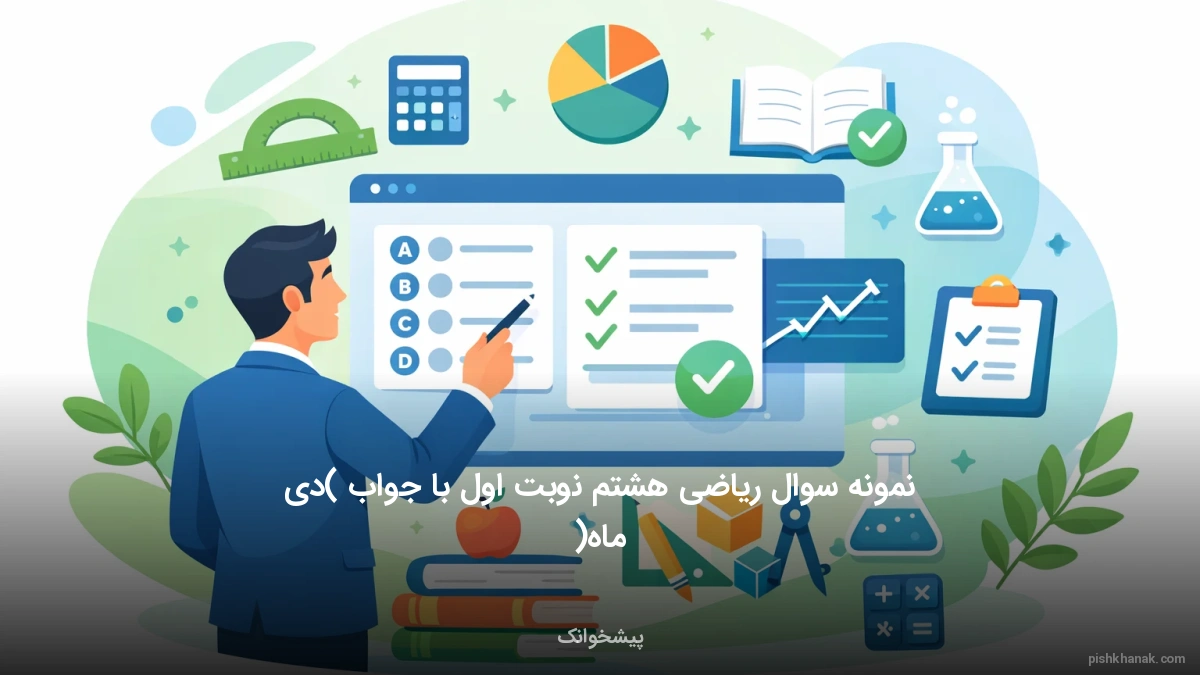 نمونه سوال ریاضی هشتم نوبت اول با جواب (دی ماه)