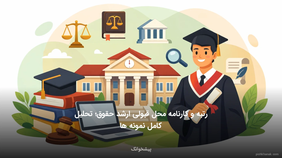 رتبه و کارنامه محل قبولی ارشد حقوق؛ تحلیل کامل نمونه‌ها