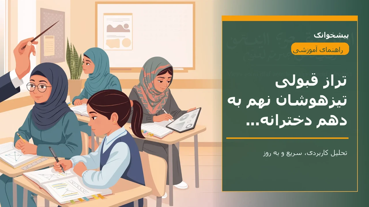 تراز قبولی تیزهوشان نهم به دهم دخترانه خراسان جنوبی