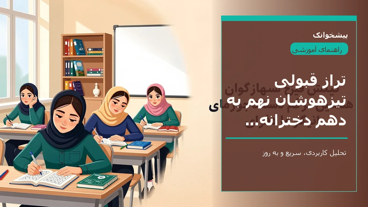 تراز قبولی تیزهوشان نهم به دهم دخترانه کردستان