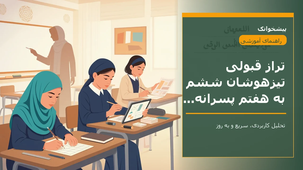 تراز قبولی تیزهوشان ششم به هفتم پسرانه گیلان